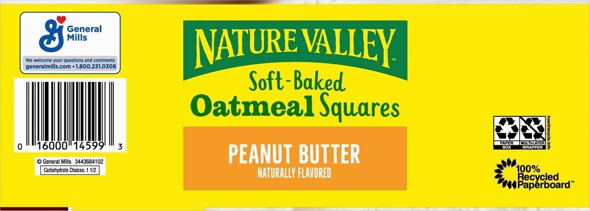 slide 8 of 9, Nature Valley Soft-Baked Oatmeal Squares, Peanut Butter Breakfast Snacks, 12 ct, 14.88 OZ, 14.88 oz