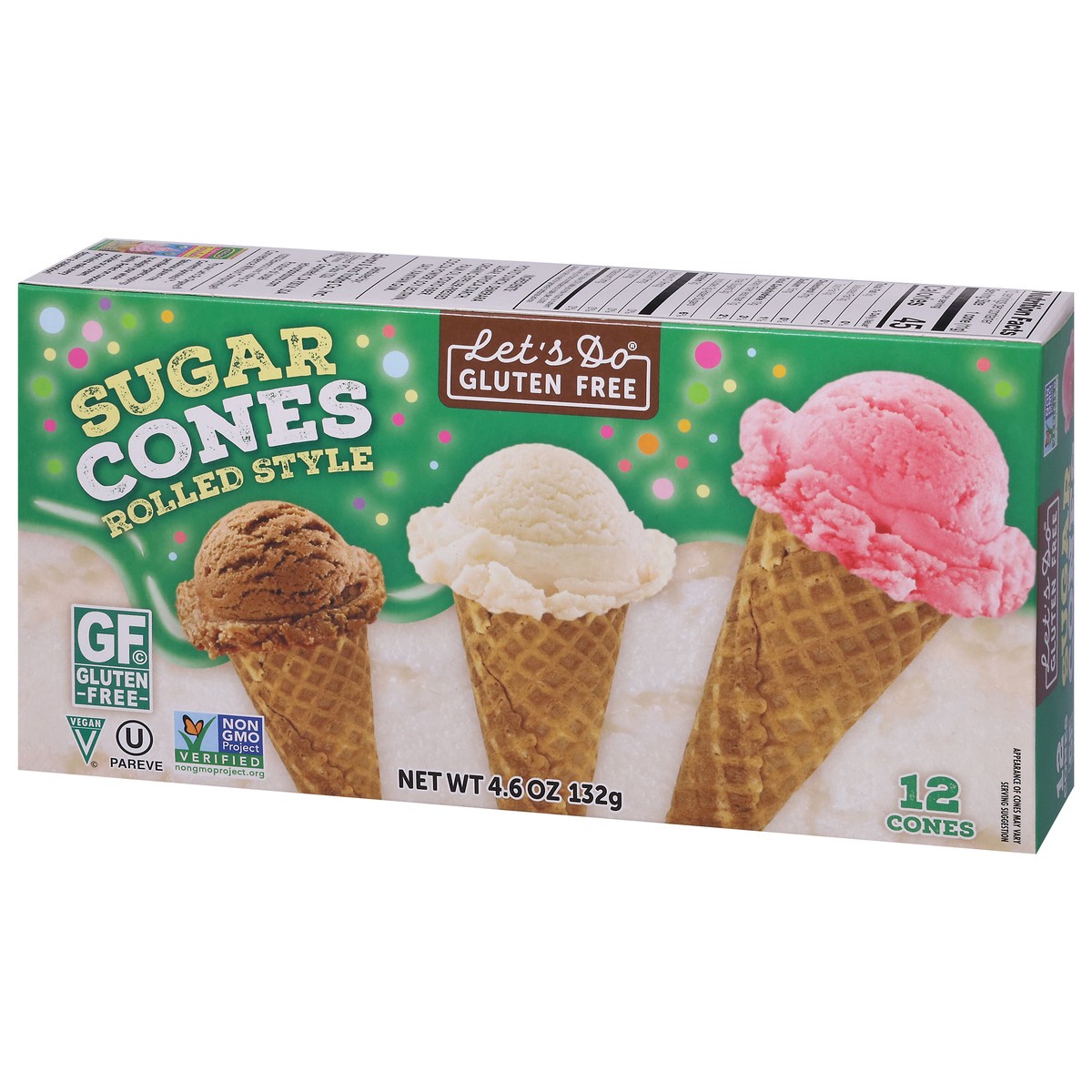 slide 2 of 15, Let's Do Gluten Free Rolled Style Sugar Cones 12 ea, 12 ct; 4.6 oz