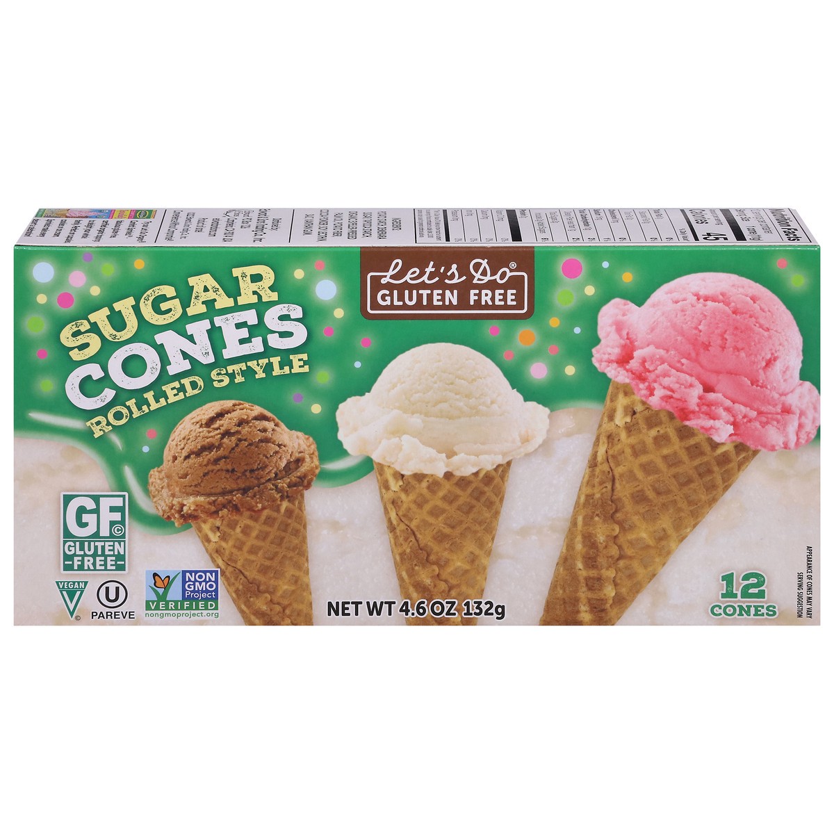 slide 10 of 15, Let's Do Gluten Free Rolled Style Sugar Cones 12 ea, 12 ct; 4.6 oz