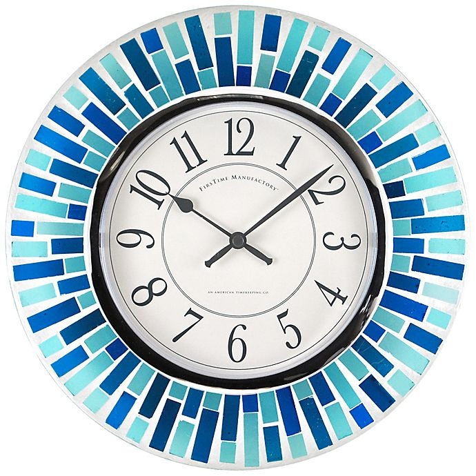 slide 1 of 1, FirsTime & Co. Mosaic Wall Clock - Blue, 11.5 in