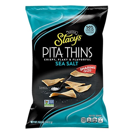 slide 1 of 1, Stacys Baked Pita Thins Sea Salt, 15.6 oz