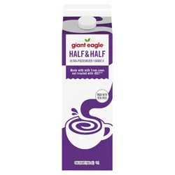 Giant Eagle Half & Half, Rich & Creamy, Grade A, Ultra Pasteurized