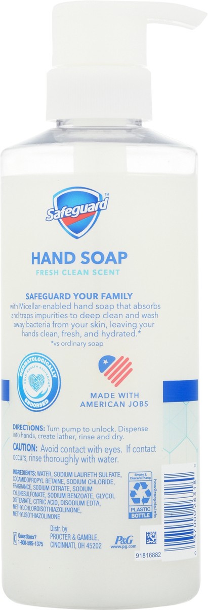 slide 4 of 9, Safeguard Fresh Clean Scent Hand Soap 15.5 fl oz, 15.5 oz