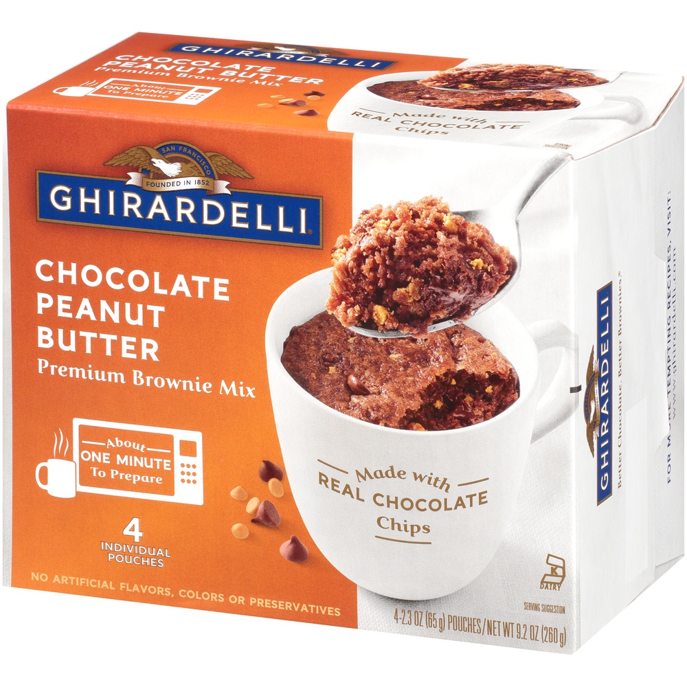 Ghirardelli Chocolate Peanut Butter Premium Brownie Mix Pouches 4 ct; 2.3 oz Shipt