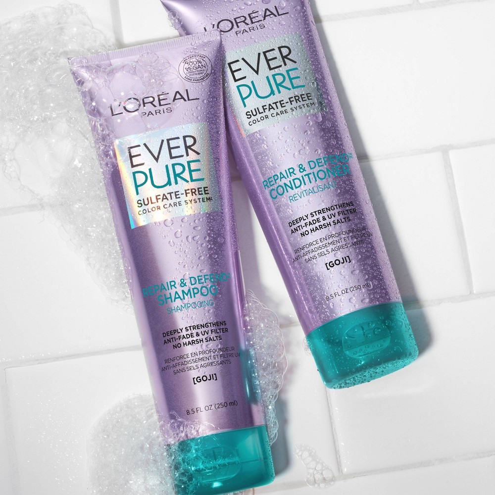 slide 3 of 6, L'Oréal L'Oreal Paris EverPure Sulfate Free Repair & Defend Shampoo, 8.5 fl oz