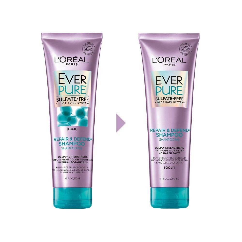 slide 6 of 6, L'Oréal L'Oreal Paris EverPure Sulfate Free Repair & Defend Shampoo, 8.5 fl oz