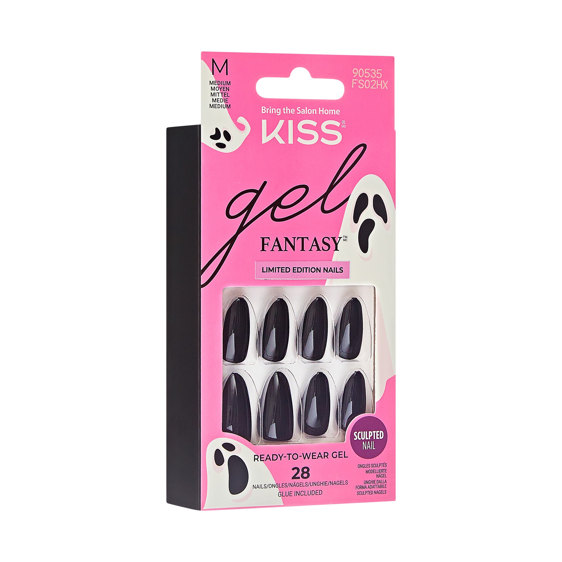 slide 2 of 5, KISS Gel Fantasy Sculpted Halloween Press-On Nails, Purple, Medium, Almond, 31 Ct., 1 ct