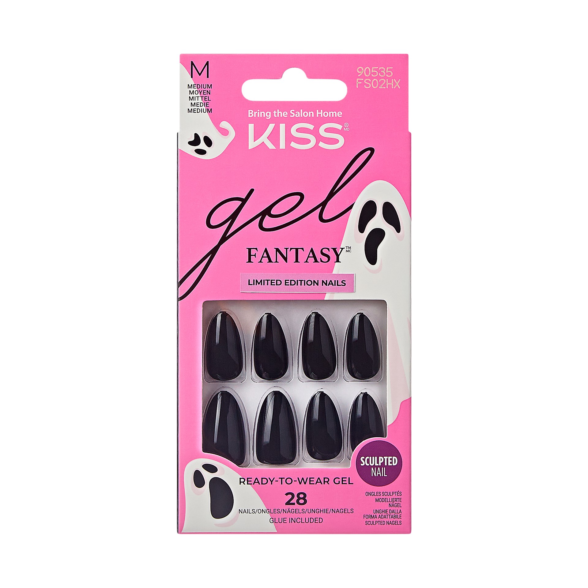 slide 1 of 5, KISS Gel Fantasy Sculpted Halloween Press-On Nails, Purple, Medium, Almond, 31 Ct., 1 ct