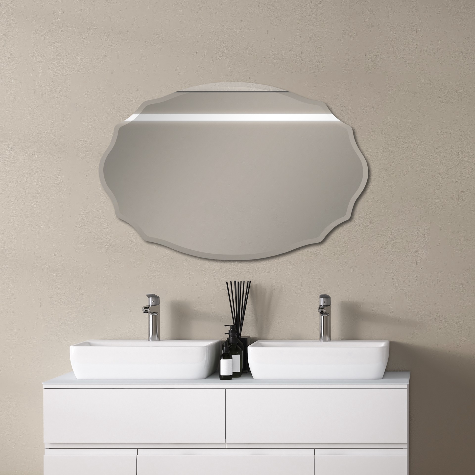 slide 3 of 5, 16" X 24" Oval Frameless Decorative Mirror By Ashland, 16 in x 24 in