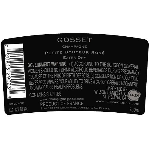 slide 3 of 10, Champagne Gosset Petite Douceur Rosé Extra-Dry NV, 750 ml