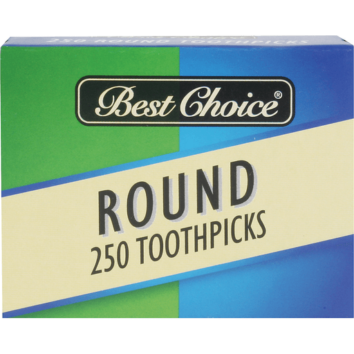 slide 1 of 1, Best Choice Round Toothpicks, 250 ct