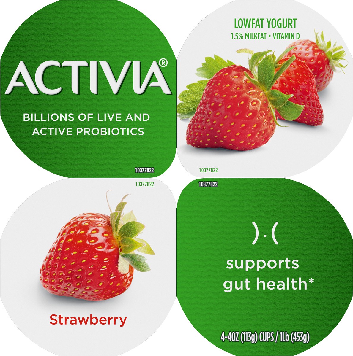 slide 6 of 10, Activia DANNON Low Fat Probiotic Strawberry Yogurt - 4ct/4oz Cups, 4 oz