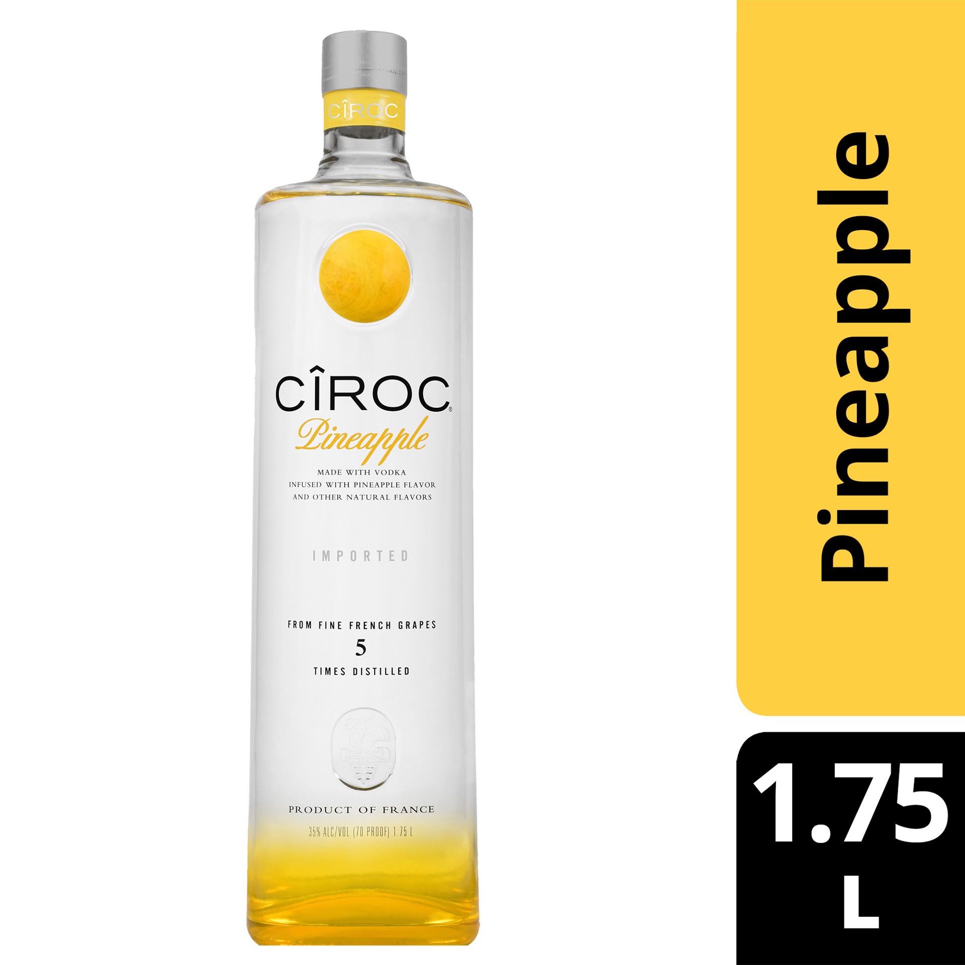 slide 3 of 4, CIROC Pineapple (Made with Vodka Infused with Natural Flavors), 1.75 L, 1.75 liter