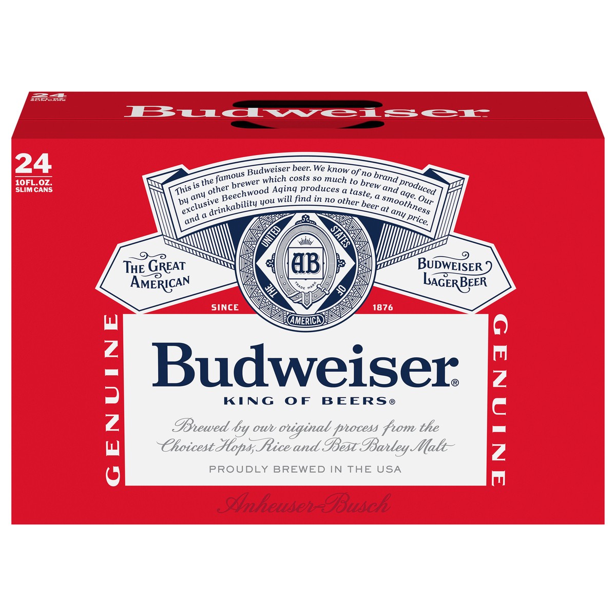 slide 1 of 10, Budweiser Lager Beer 24 - 10 fl oz Cans, 24 ct