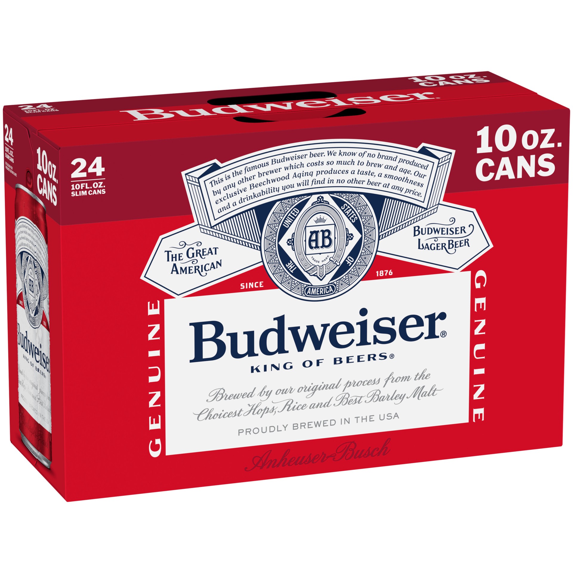 slide 1 of 10, Budweiser 24x10 oz Sleek Can Suitcase CARRIER - Optimization Update, 240 fl oz