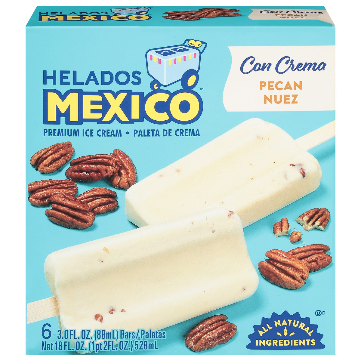 slide 1 of 11, Helados Mexico Ice Cream Bar, Pecan, 6 ct