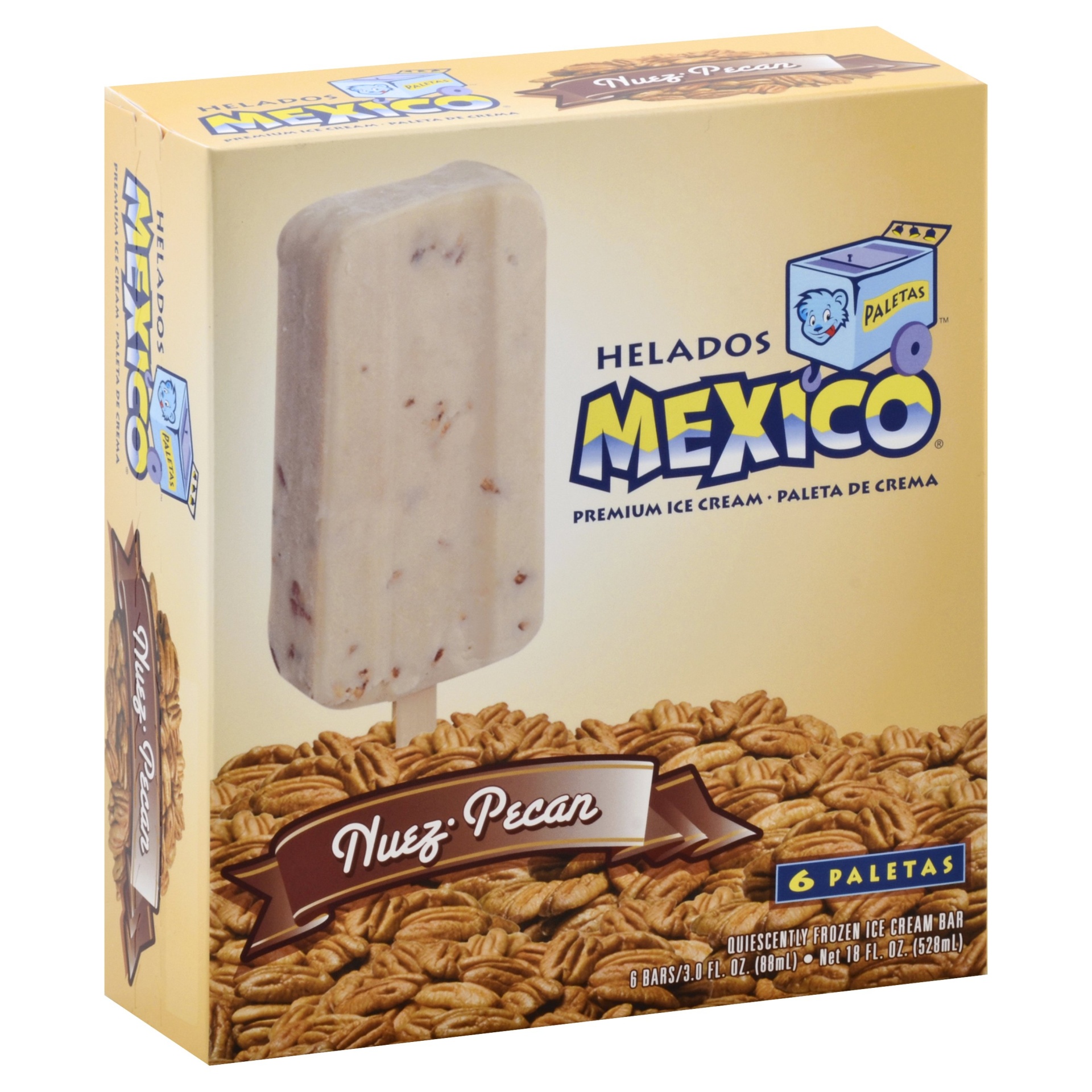 slide 1 of 4, Helados Mexico Pecan Cream Ice Cream Bars, 6 ct