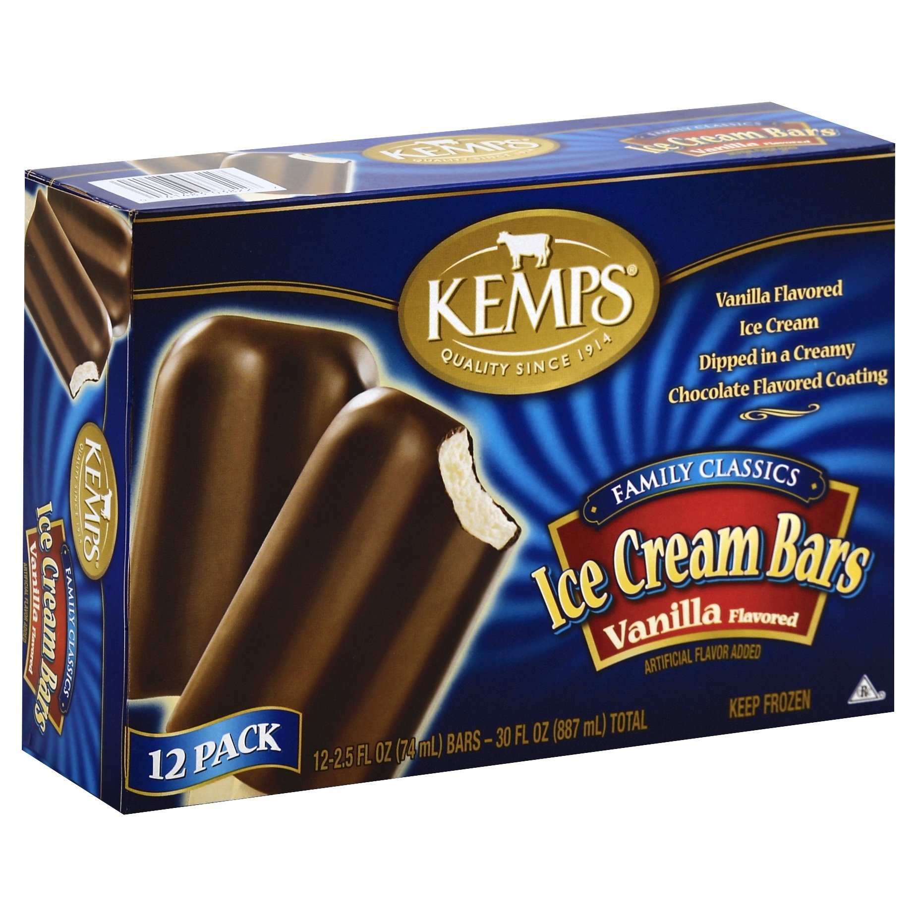 slide 1 of 8, Kemps Ice Cream Bars 12 ea, 12 ct