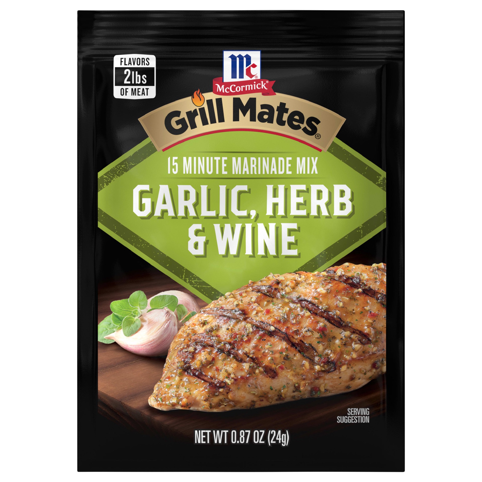 slide 1 of 5, McCormick Grill Mates Marinade Mix - Garlic, Herb & Wine, 0.87 oz