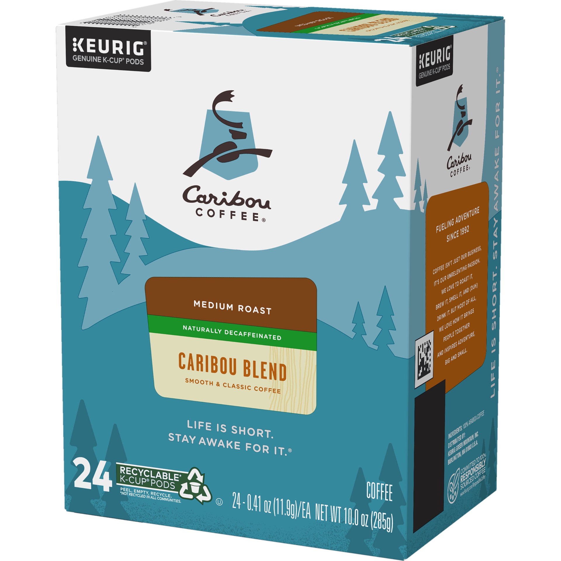 slide 4 of 5, Caribou Coffee Blend Decaf Keurig Single-Serve K-Cup Pods, Medium Roast Coffee, 24 Count, 24 ct