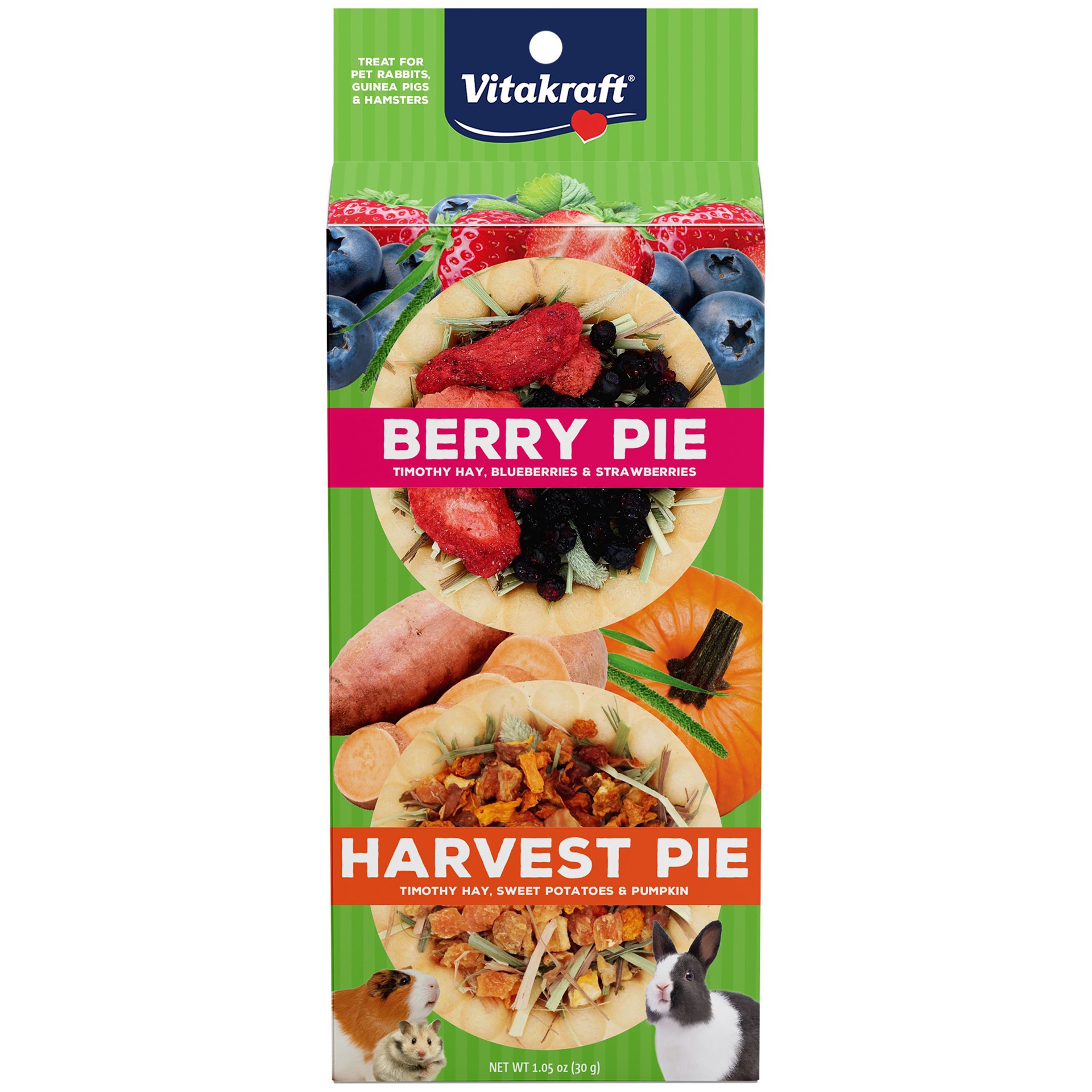 slide 1 of 1, Vitakraft Berry Pie & Harvest Pie Small Pet Treat, 2 ct