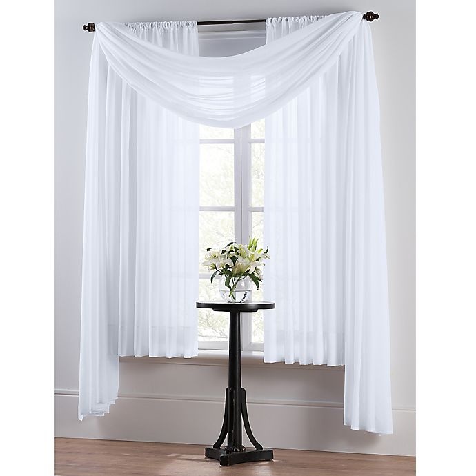 slide 1 of 1, Smart Sheer Insulating Voile Window Curtain Panel - White, 84 in