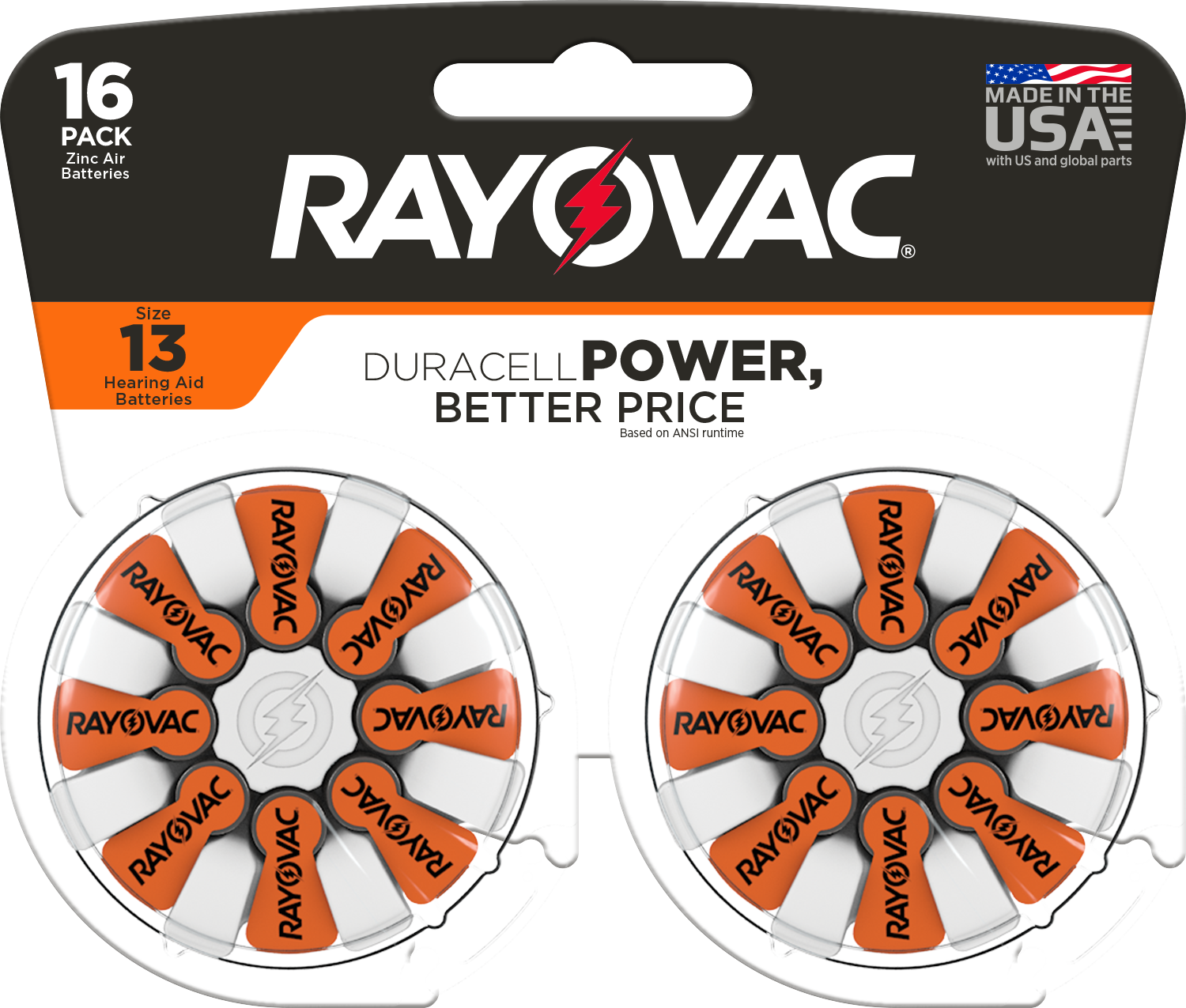 slide 1 of 3, RAYOVAC Size 13 Hearing Aid Batteries (16 Pack), 16 ct