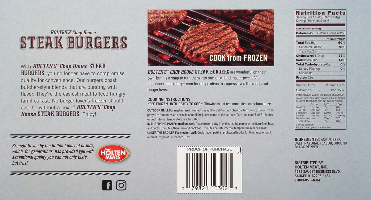 slide 2 of 13, Chop House Beef Brisket Steak Burgers 6 0.33 lb 6 ea Box, 6 ct