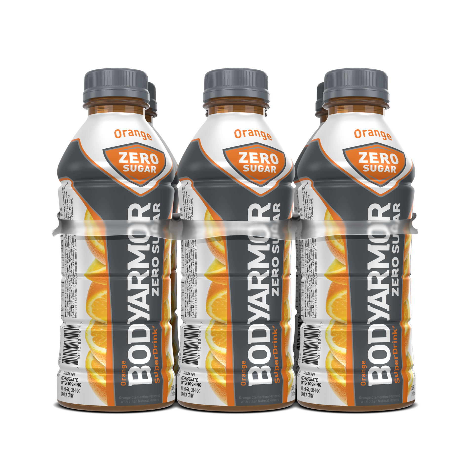 slide 3 of 5, BODYARMOR Zero Sugar Orange Electrolyte Sports Drink, 20 fl oz Bottles, 6 Pack, 120 fl oz