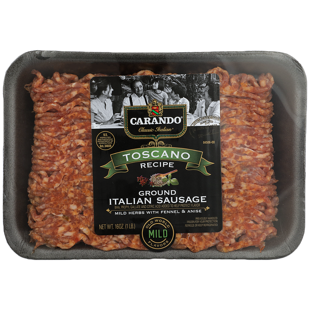 slide 1 of 1, Carando Tsocano Ground Italian Sausage, 16 oz