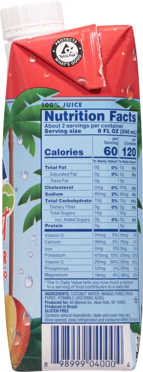 slide 9 of 13, Vita Coco Pure Coconut Water Peach - 16.9 fl oz Carton, 16.9 fl oz