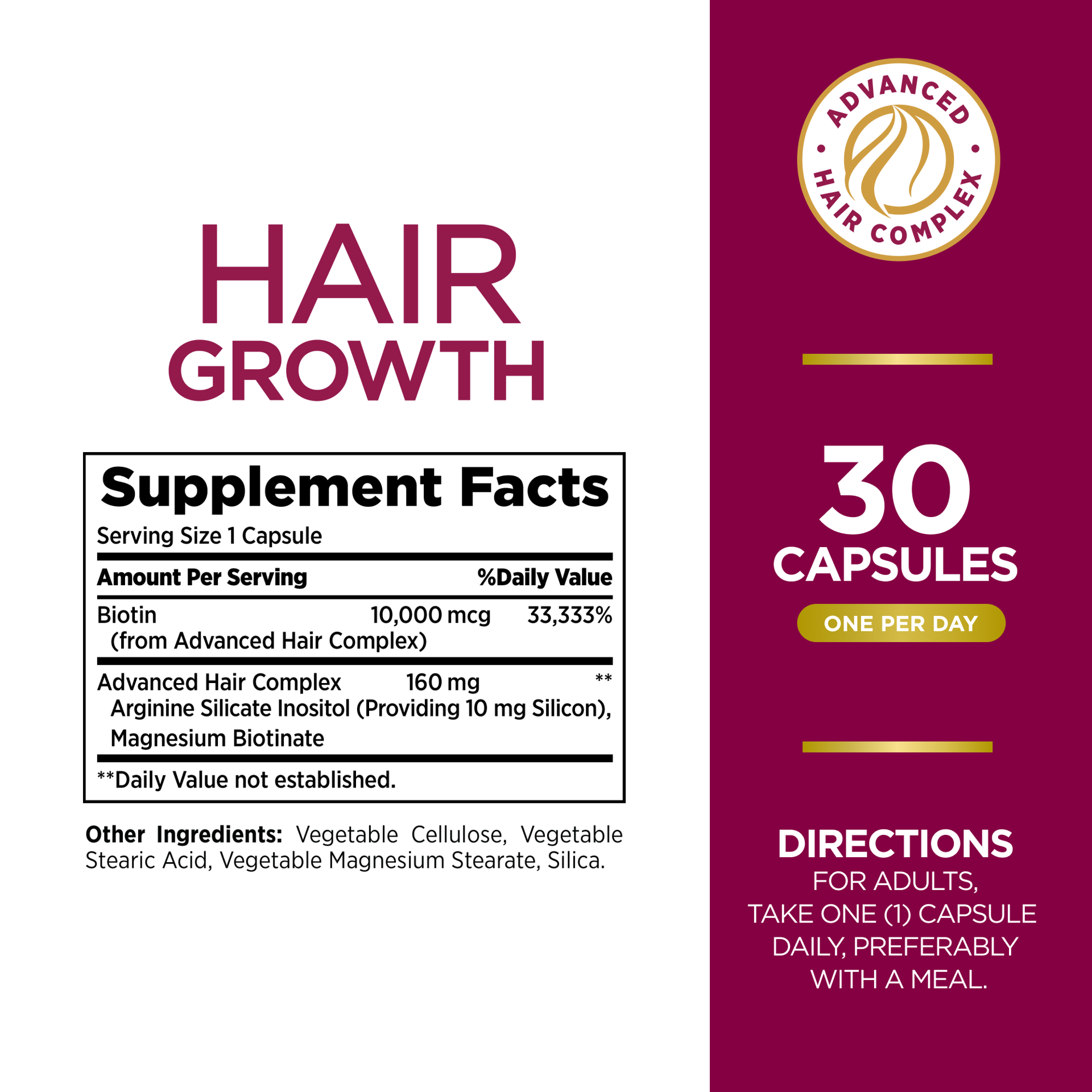 slide 5 of 5, Nature's Bounty Hair Growth Capsules, 30 ct