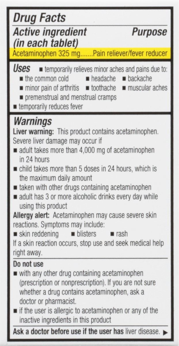 slide 5 of 9, TopCare Top Care Acetamin 325Mg Regular Strength Tablets, 100 ct