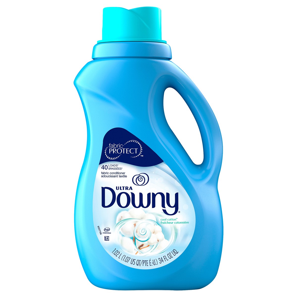 slide 2 of 6, Downy Ultra Cool Cotton Liquid Fabric Conditioner (Fabric Softener), 40 Loads 34 fl oz, 34 fl oz