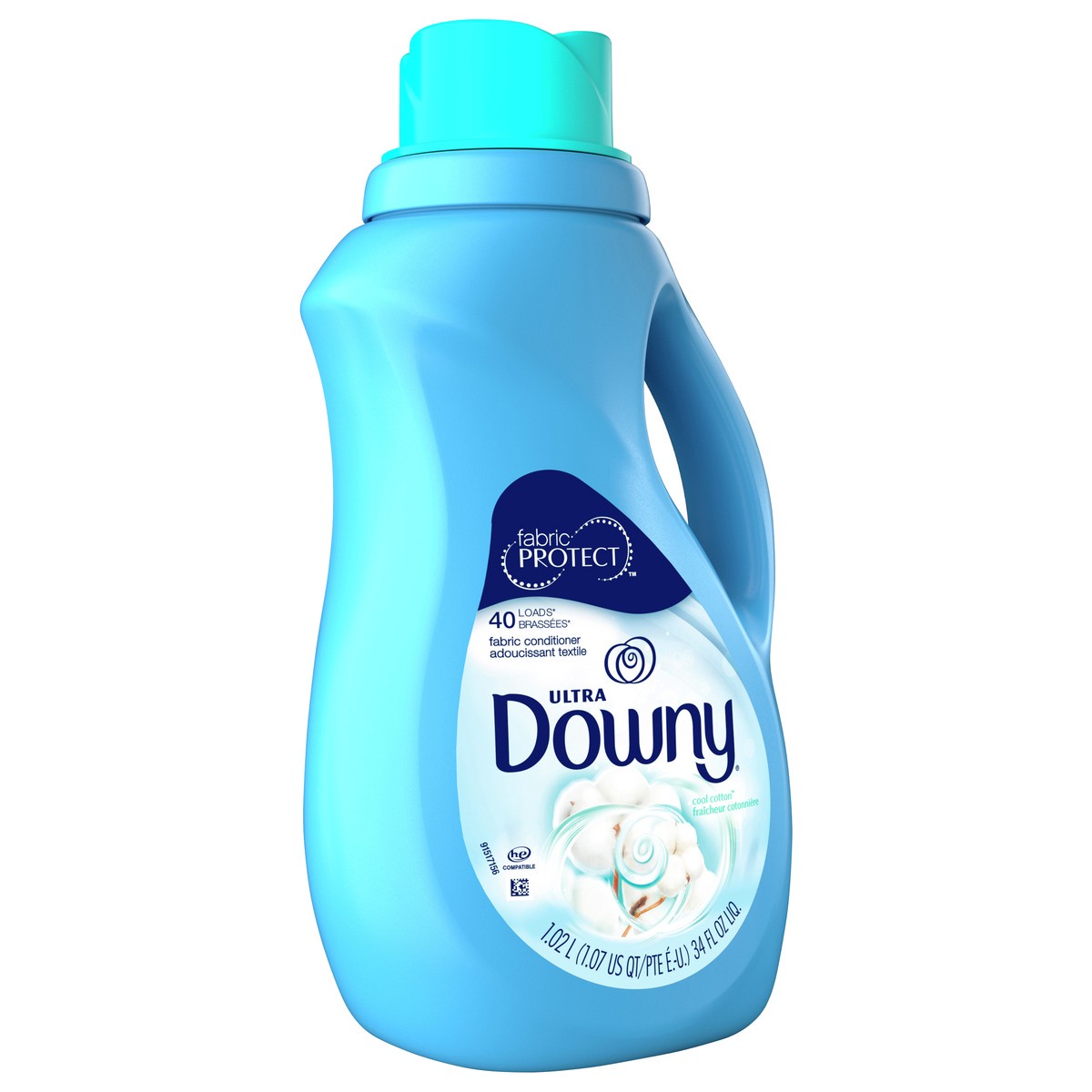 slide 3 of 6, Downy Ultra Cool Cotton Liquid Fabric Conditioner (Fabric Softener), 40 Loads 34 fl oz, 34 fl oz