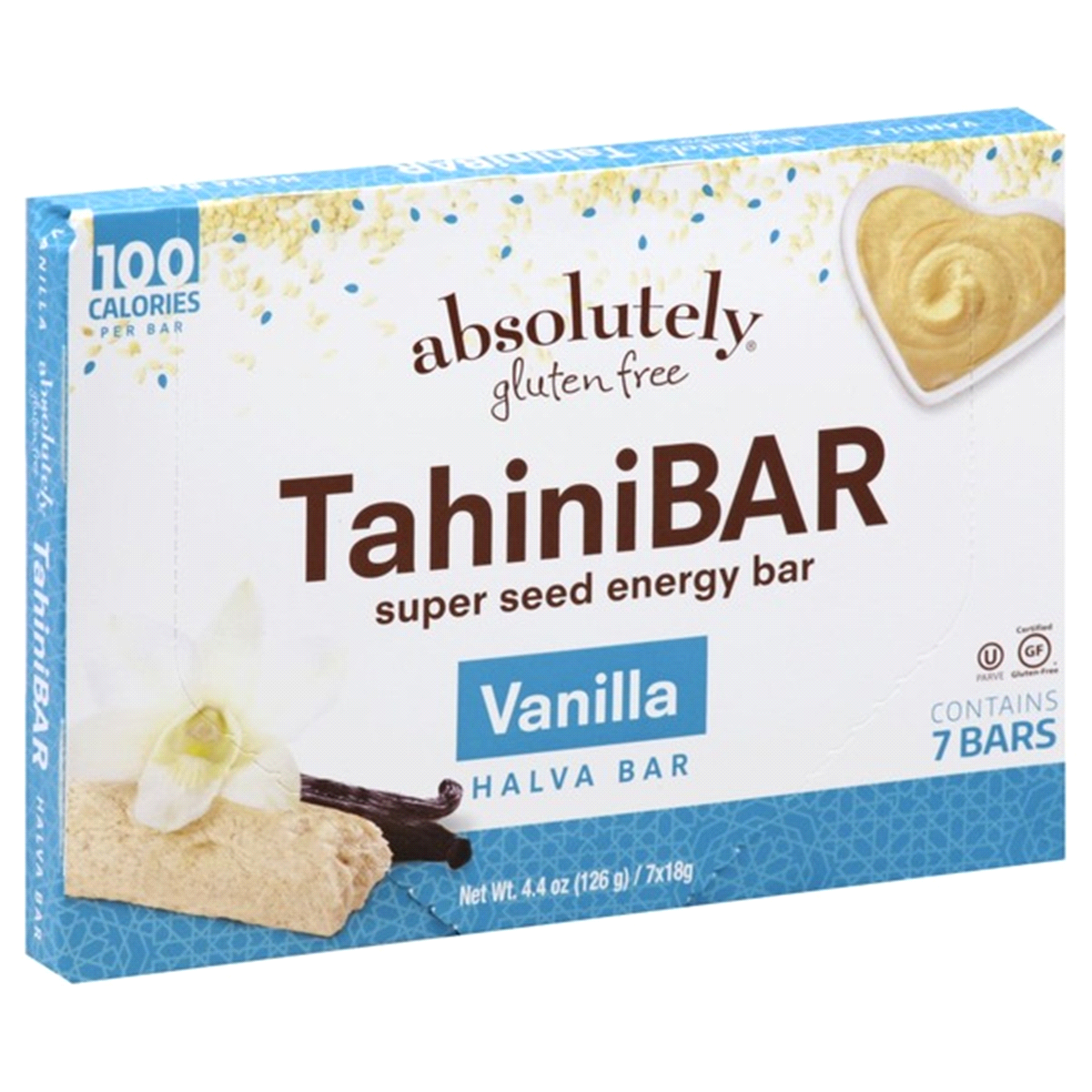 slide 1 of 1, Absolutely Gluten Free Tahini Bars - Vanilla Super Seed Energy Bar, 4.4 oz