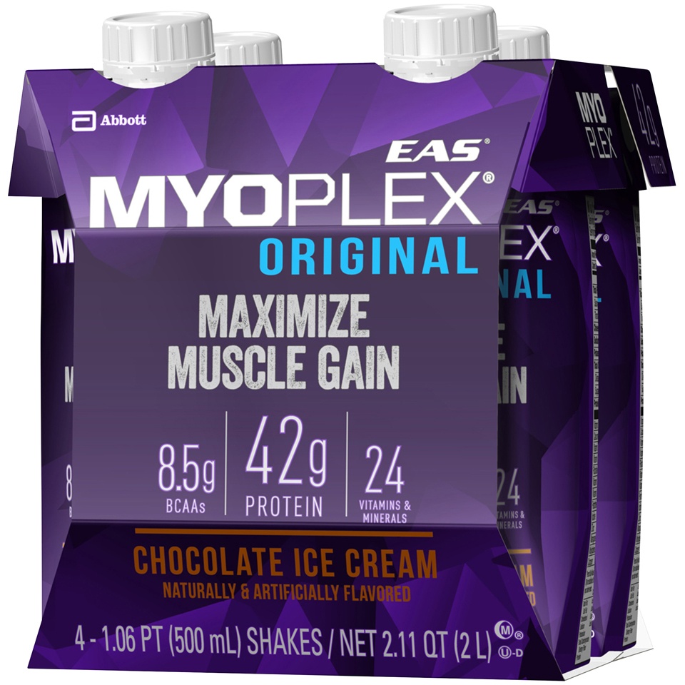 slide 3 of 4, EAS Myoplex Original Protein Shake Chocolate Fudge, 4 ct