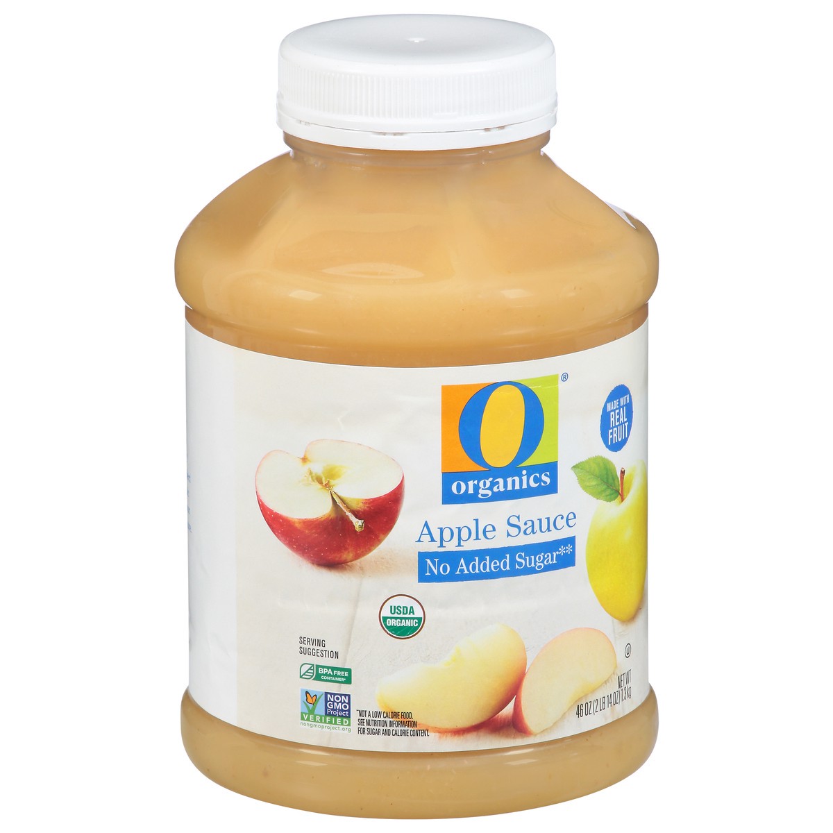 slide 3 of 4, O Organics Apple Sauce No Added Sugar 46 Oz - 46 Oz, 46 oz