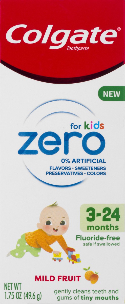 slide 2 of 9, Colgate Zero For Kids Mild Fruit, 3-24Mo, 1.75 oz