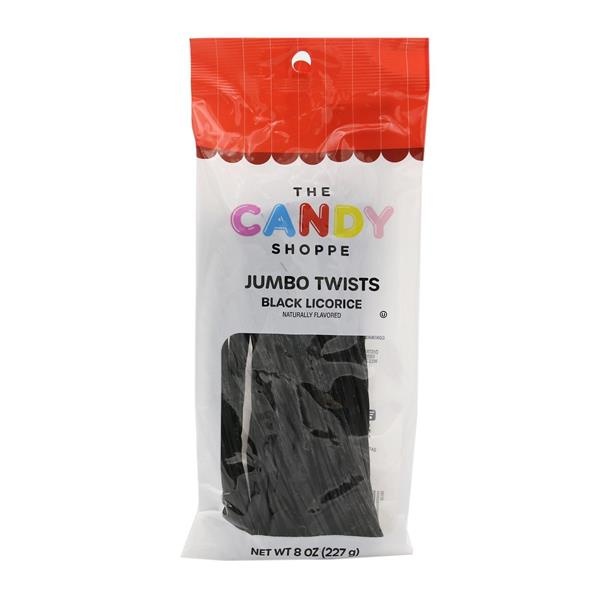 slide 1 of 1, Hy-Vee The Candy Shoppe Jumbo Twists Black Licorice, 8 oz