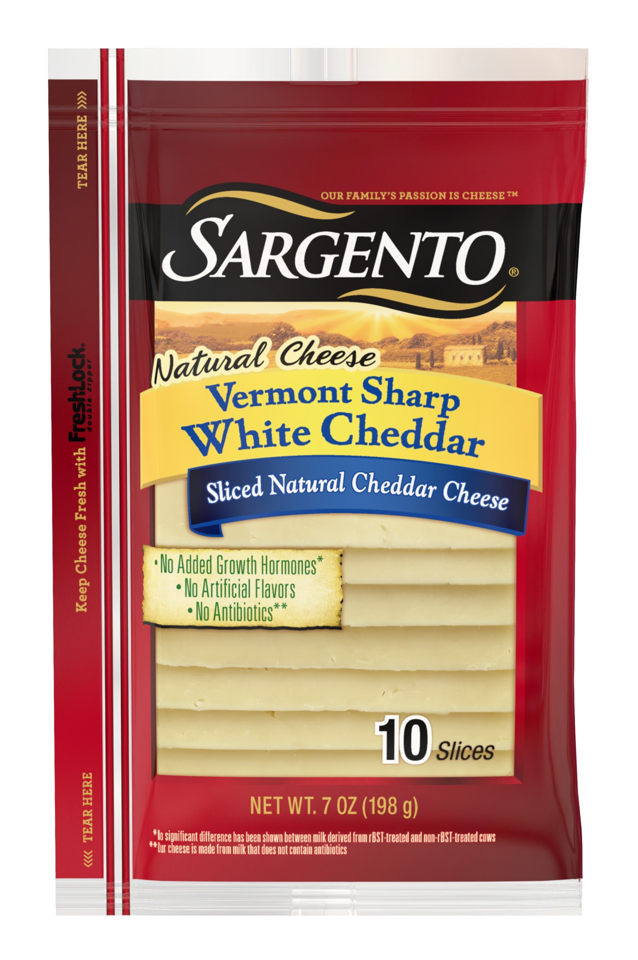 Sargento Natural Vermont Sharp White Cheddar Cheese Slices 7 oz | Shipt