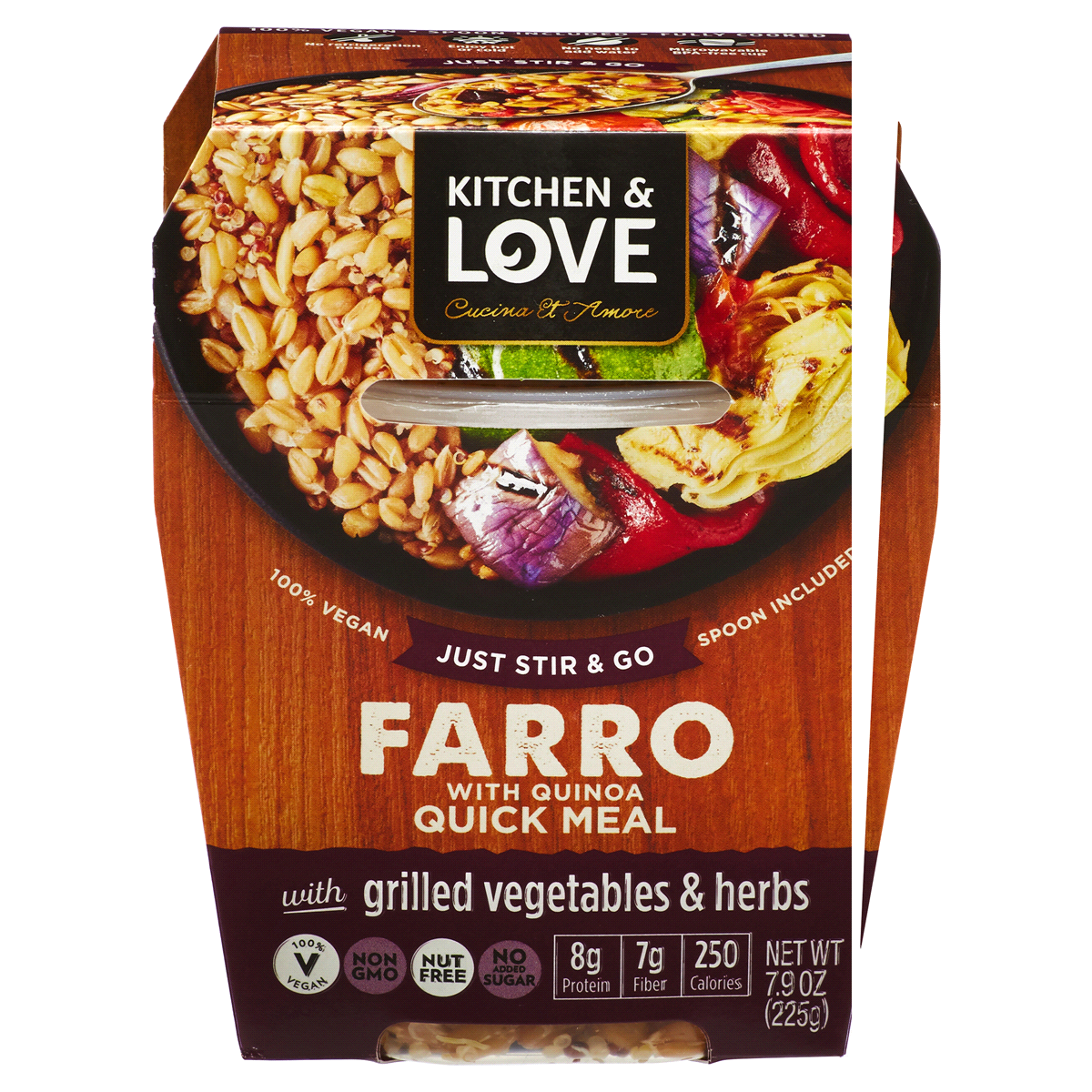 slide 1 of 1, Cucina & Amore Farro with Quinoa Quick Meal, Grilled Vegetables & Herbs, 7.9 oz