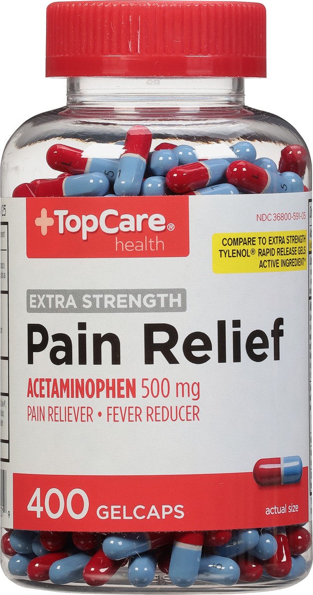 slide 3 of 10, TopCare Pain Relief Gel Caps, 400 ct