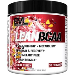 Evlution Nutrition Lean BCAA Powder, Fruit Punch, 30 Servings