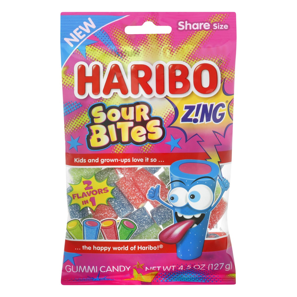 slide 11 of 13, Haribo Sour Candy Zing Bites, 4.5 oz