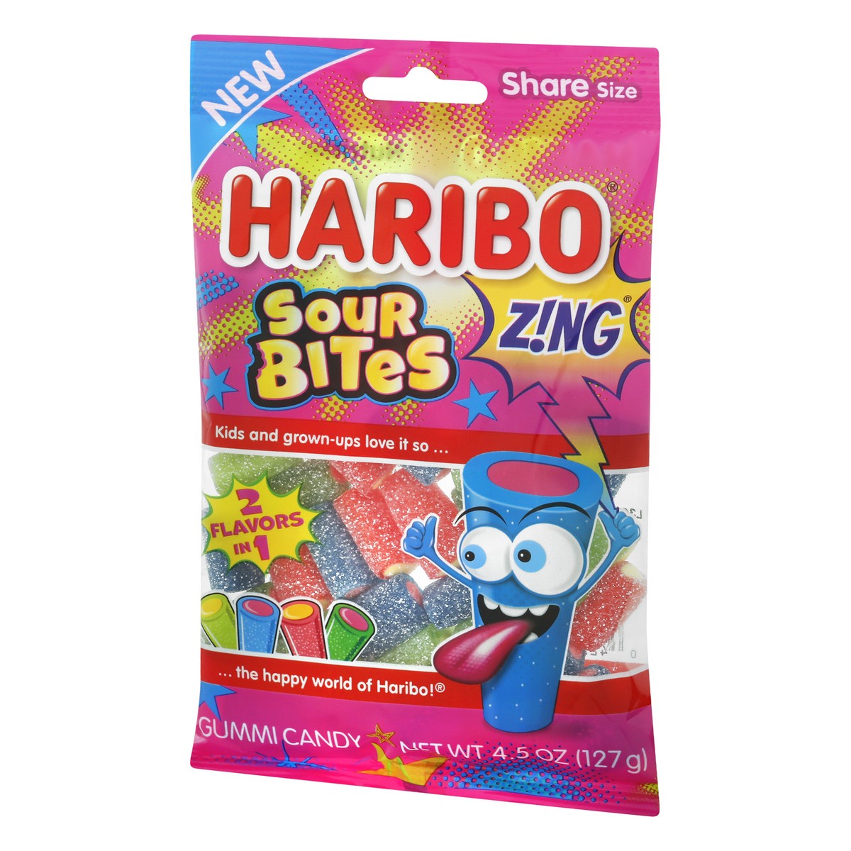 slide 10 of 13, Haribo Sour Candy Zing Bites, 4.5 oz