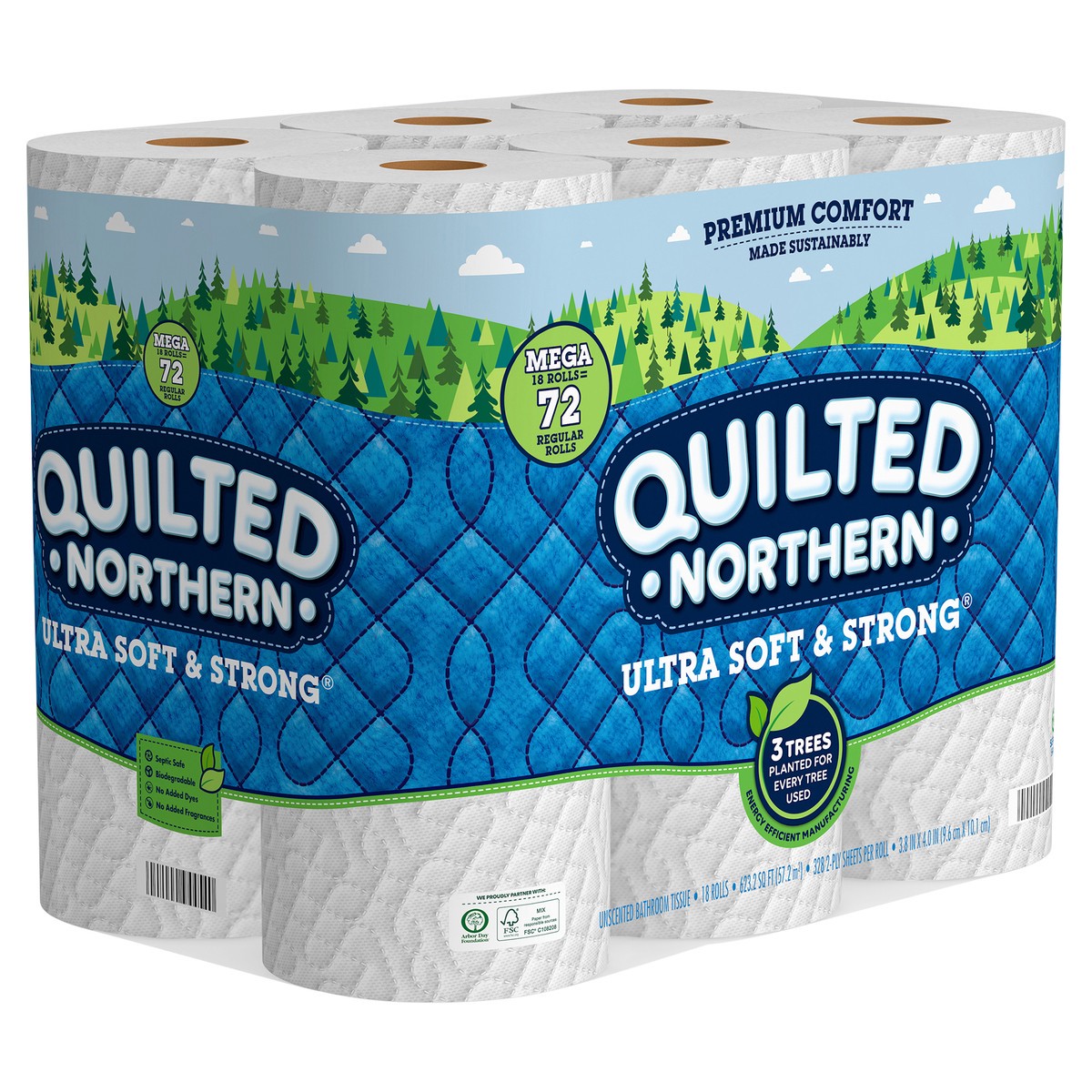 slide 2 of 4, Quilted Northern Ultra Soft & Strong 2-Ply Mega Rolls Unscented Bathroom Tissue 18 ea, 18 ct