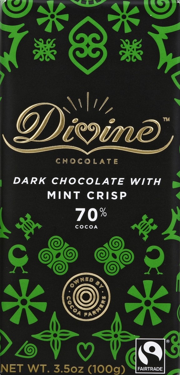 slide 2 of 5, Divine 70% Dark Chocolate Bar with Mint, 3.5 oz