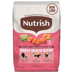 Rachael Ray Nutrish Real Salmon, Veggies & Brown Rice Recipe Whole Health Blend Dry Dog Food, 13 lb. Bag (Rachael Ray)