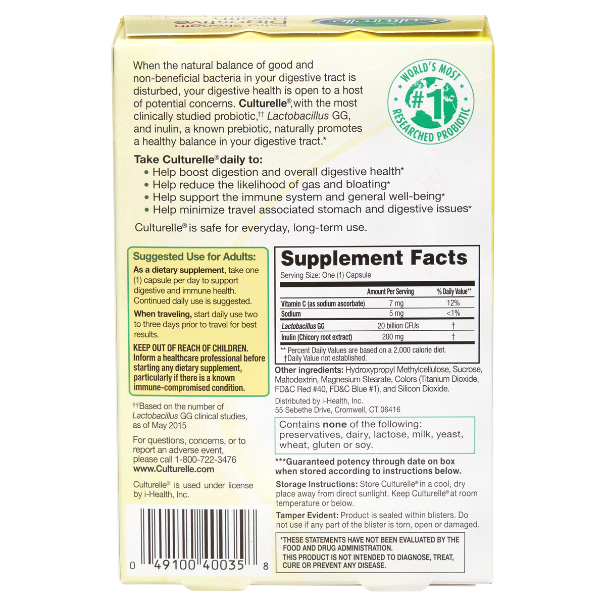 slide 4 of 5, Culturelle Extra Strength Digestive Health Probiotic, 20 ct